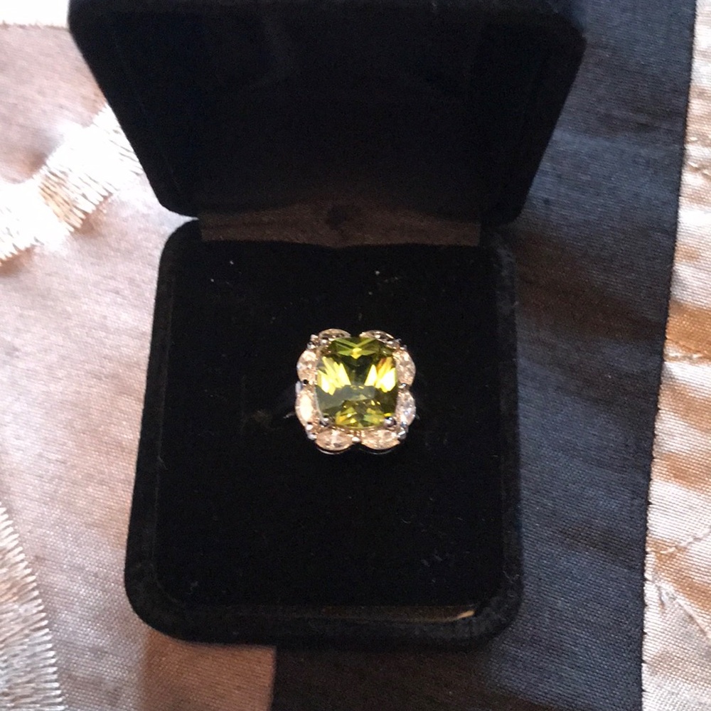 Peridot CZ Sterling Silver Ring